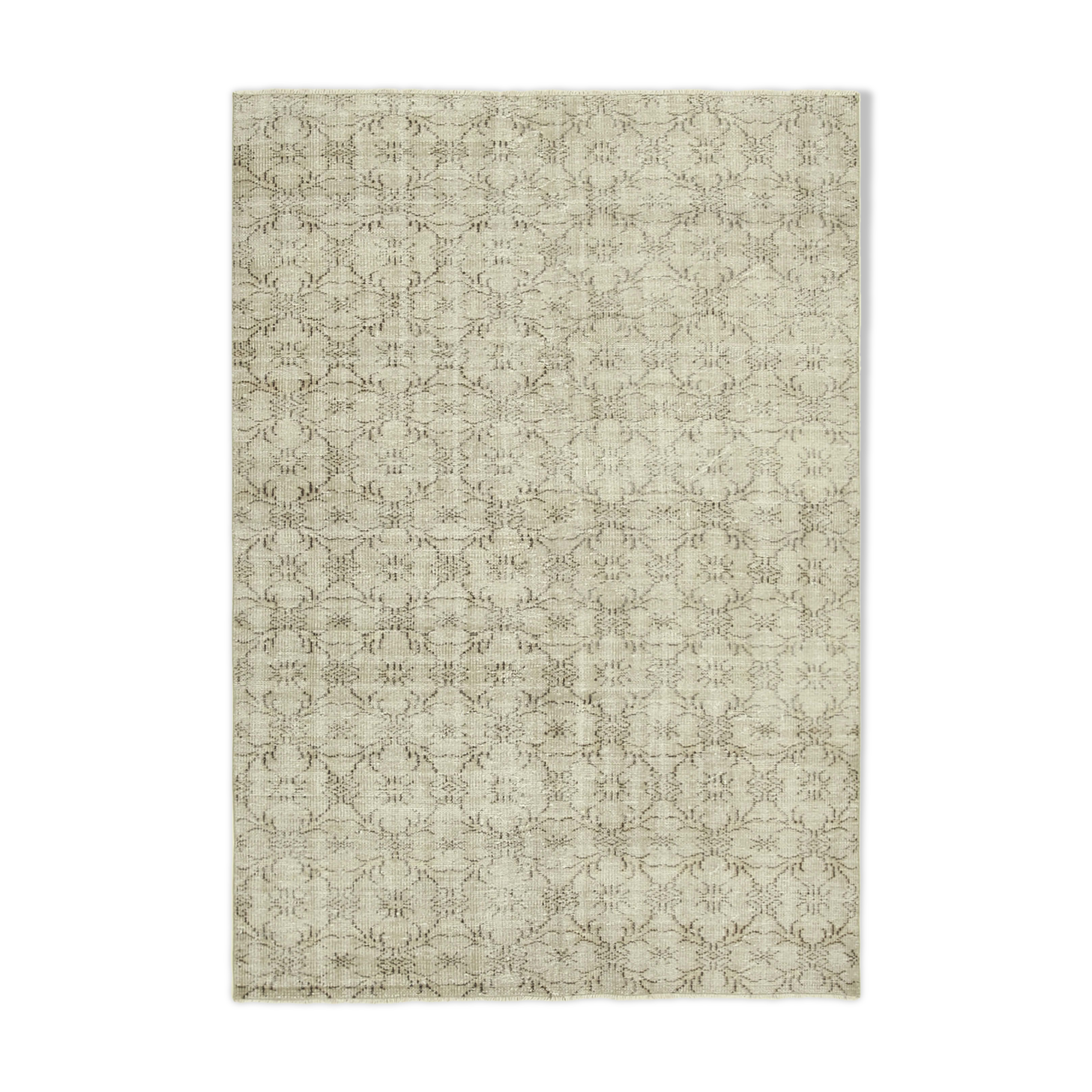 Handmade Decorative Oriental Beige Carpet 160 cm x 225 cm - 38916