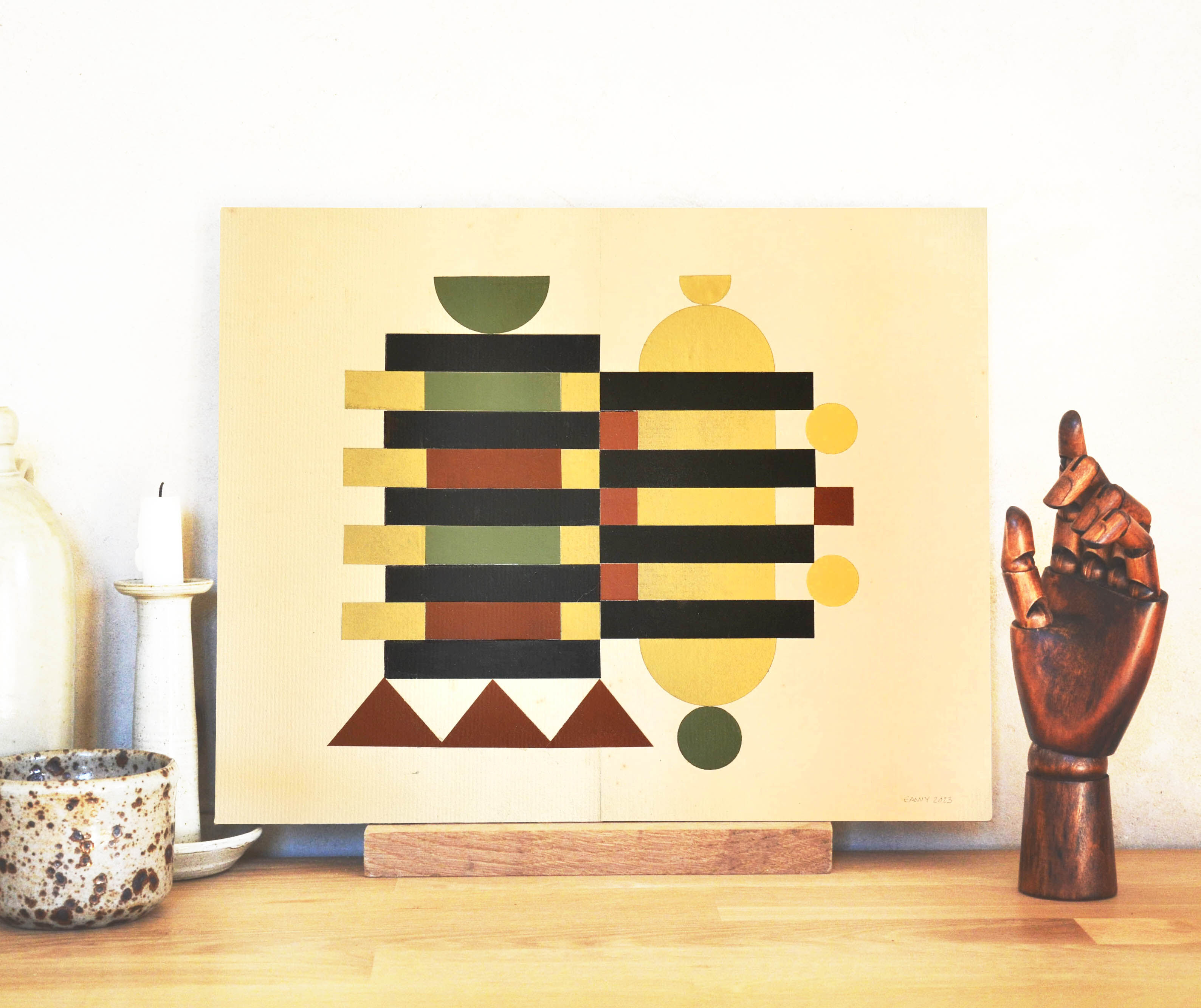 Wood collage signed Eawy