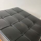 Vintage leather ottoman stool