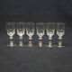6 old cut glass liqueur glasses mirabeau model