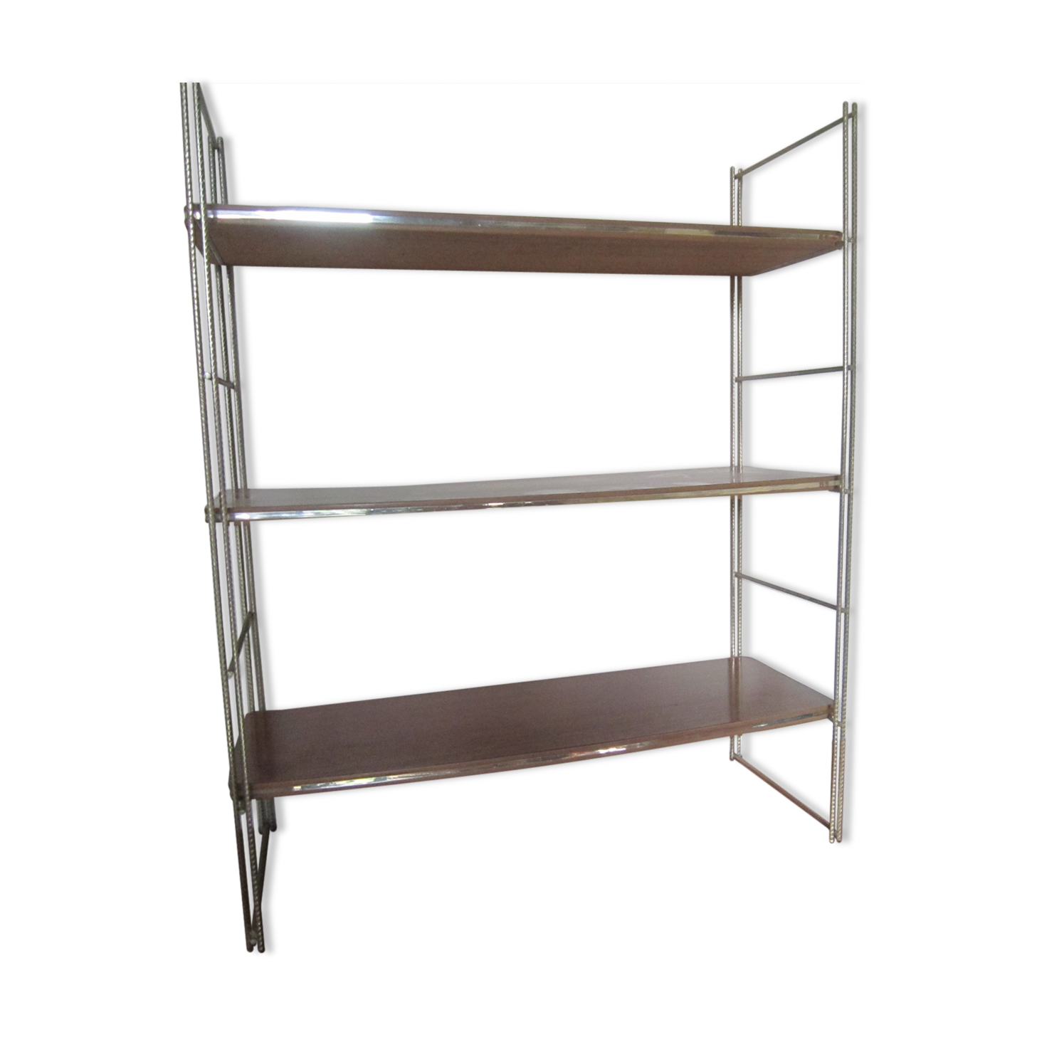 Étagère en bois et formica string doré