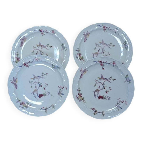 4 assiettes plates Bernardaud modèle Chantilly