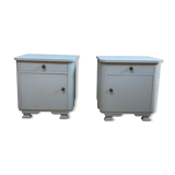 Pair of bedside tables 50s slate