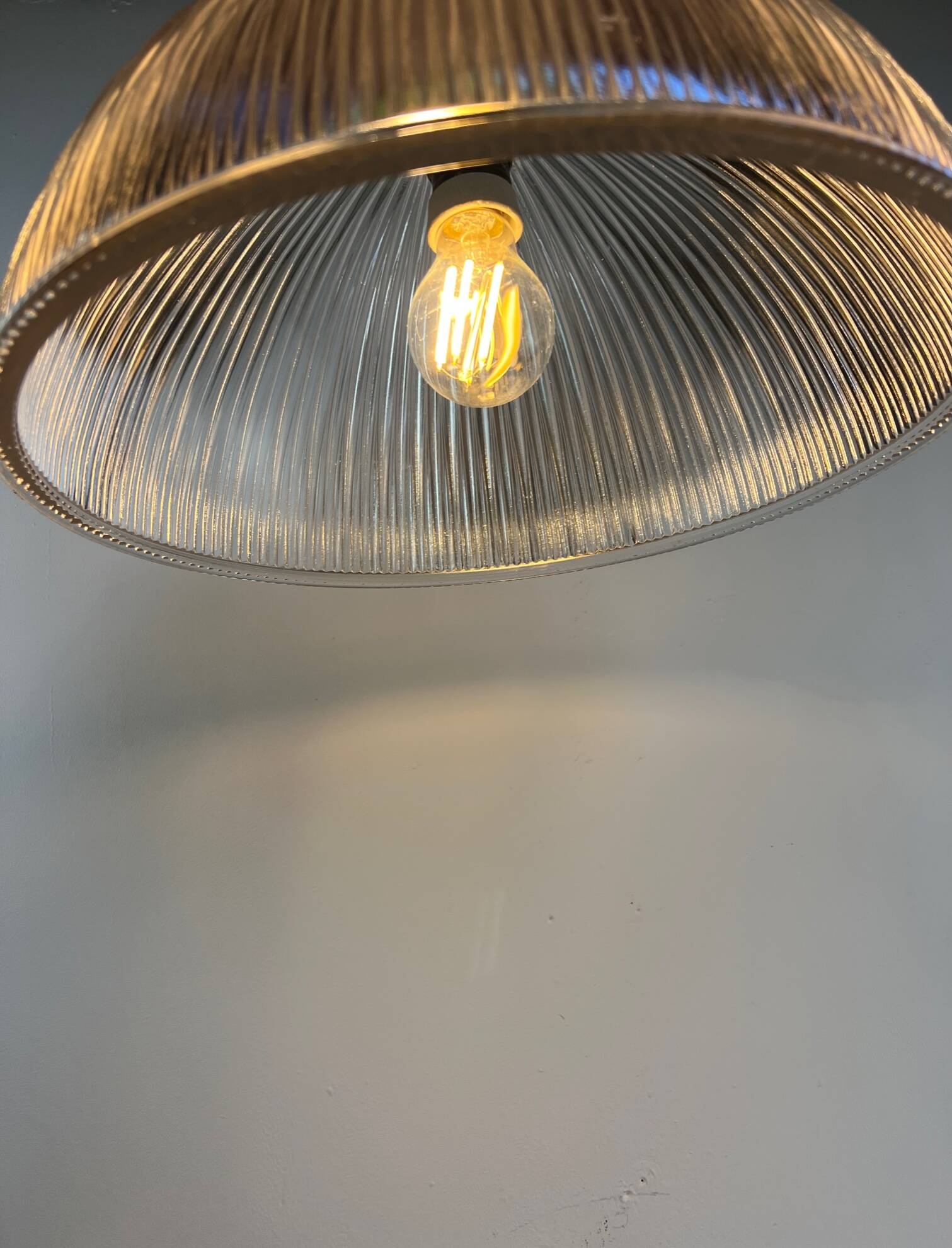 HOLOPHANE LARGE DIAMETER PRISM PENDANT 1930 Ø 38 CM