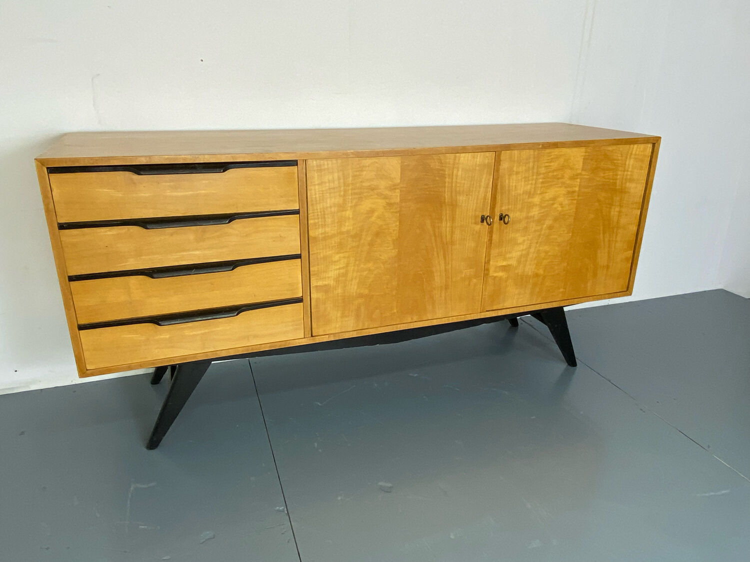 mid-century modern birch sideboard, 1950s