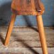 Solid wood tripod stool from the 50s