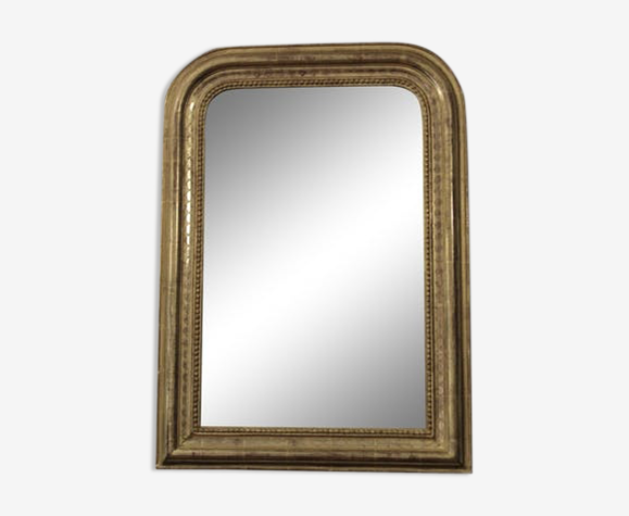 Miroir Louis Philippe doré à la feuille d'or - 76x55cm