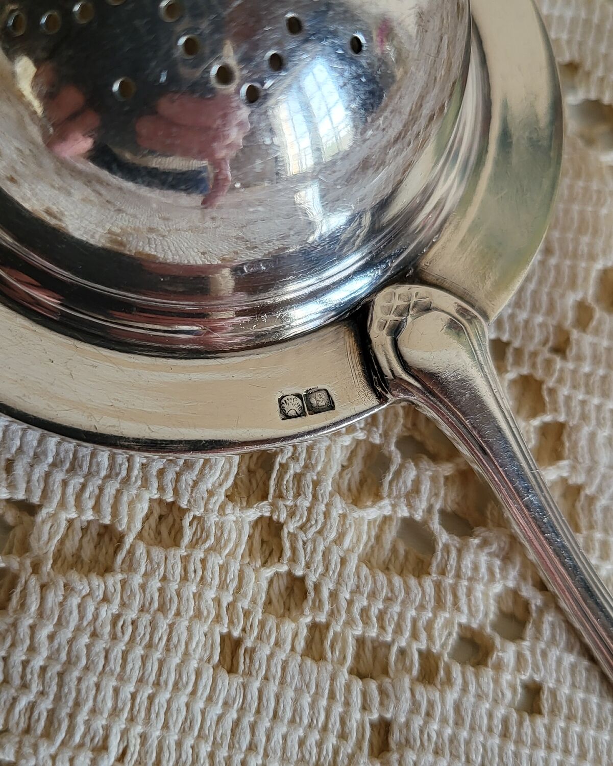 Silver-plated tea strainer