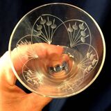 Set of 7 glass red wine glasses from the 1930s 1940s tableware