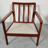 Pair of Scandinavian teak armchairs, Denmark 60s