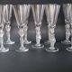 Set of 9 crystal flutes with Venus and Bacchus foot, Vannes and Bayel