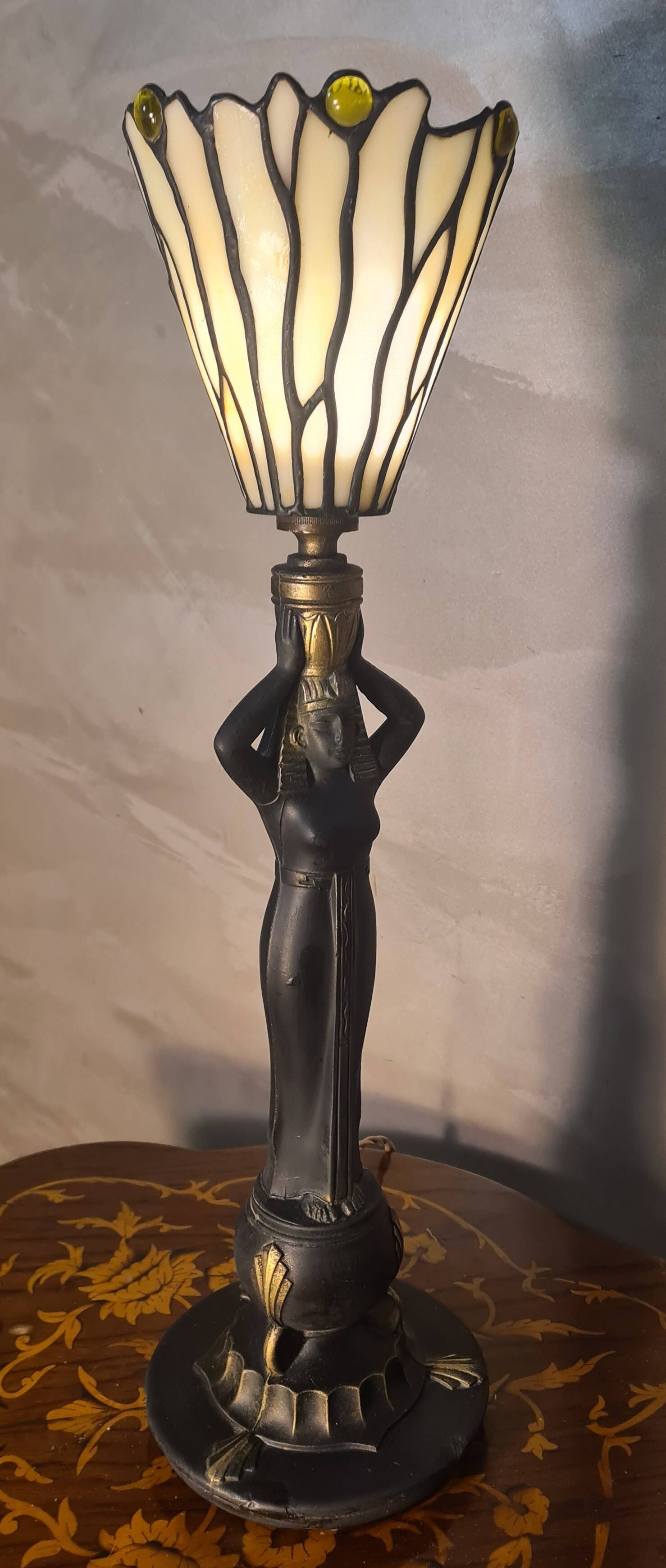 ceramic lamp 51x14 stained glass lampshade Tiffany style