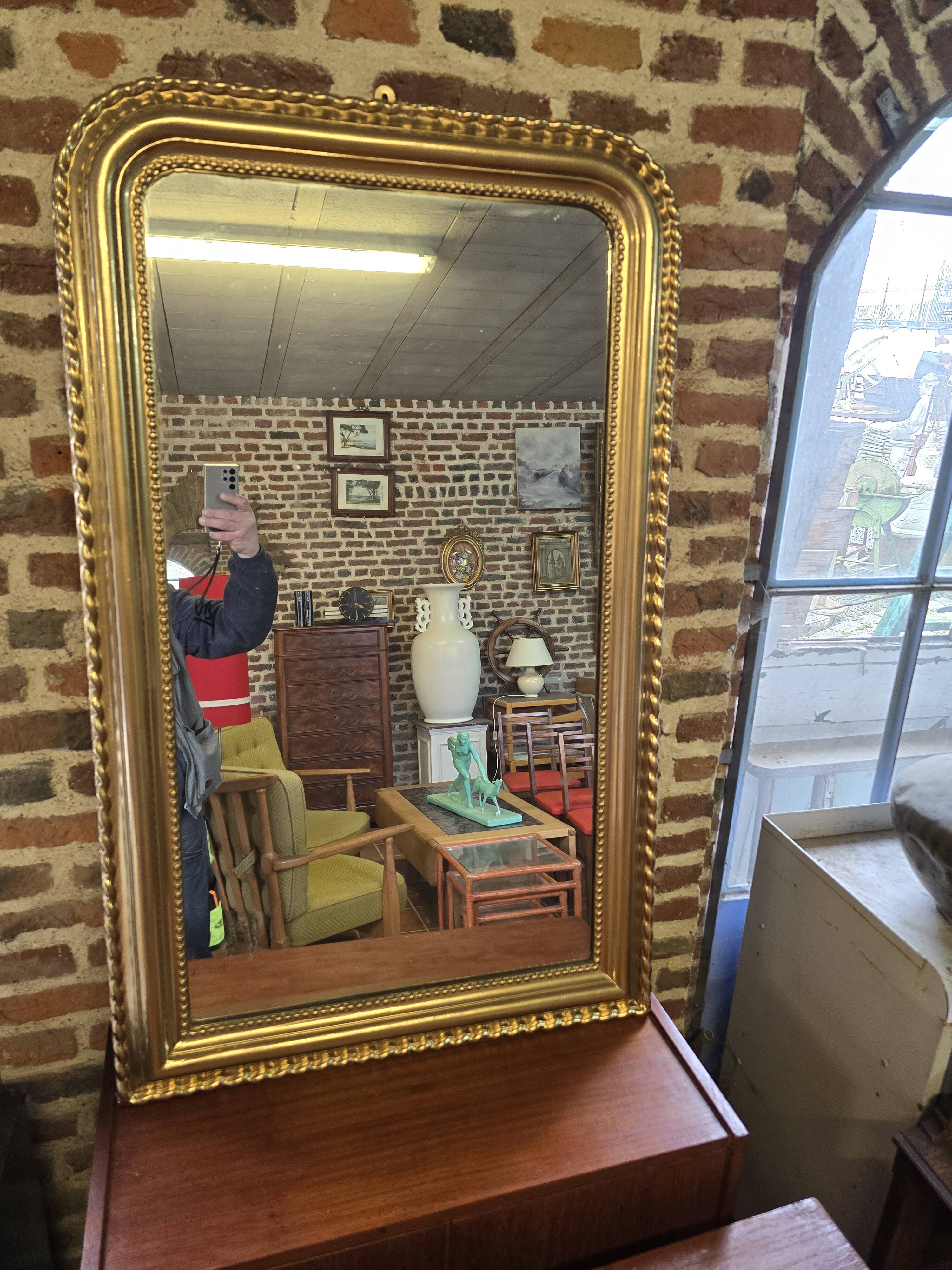 Antique Louis Philippe style gilded mirror