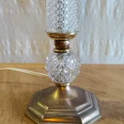 Neo-classical table lamp base in glass and gilded brass - mid 20th century