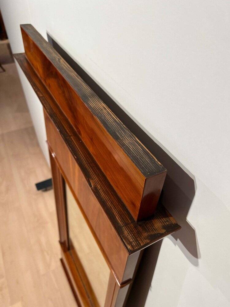 Biedermeier Wall Mirror in Cherrywood Veneer, South Germany, 1830s