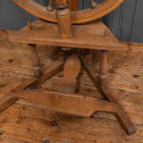 Rouet ancien en bois tourné 1900