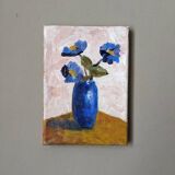 Acrylic on canvas small still life painting bohemian countryside decoration