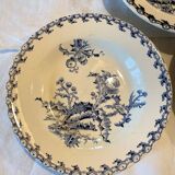 6 Mismatched Terre de Fer Hollow Plates Gien Late 19th Early 20th