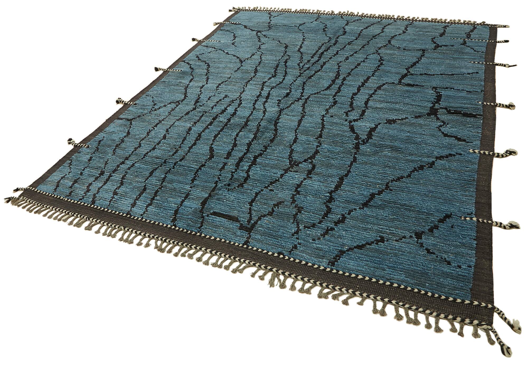 Handmade Tribal Decorative 250 cm x 310 cm Blue Wool Carpet