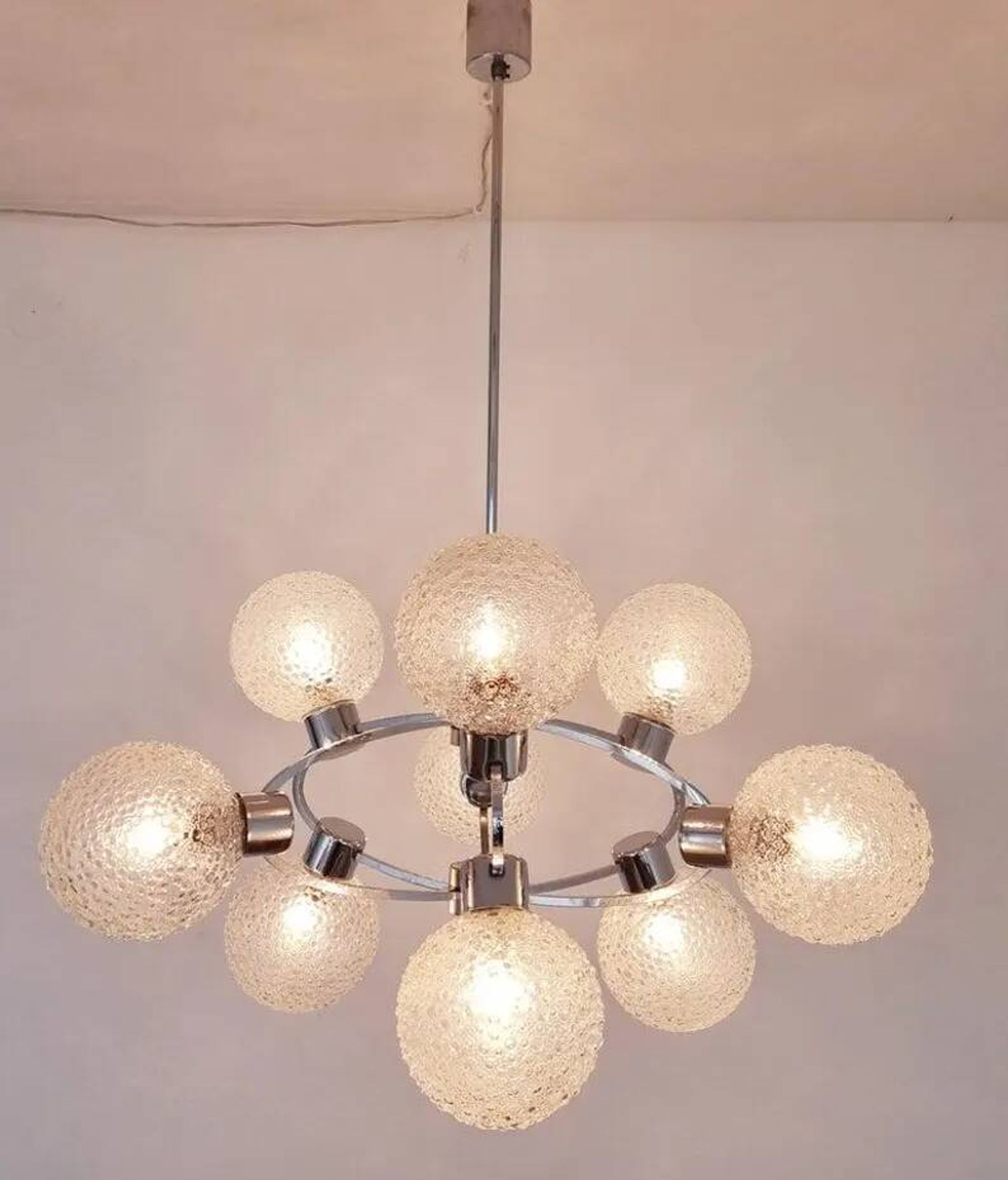 Large Midcentury Galaxy Sputnik Chandelier, Germany, 1970s