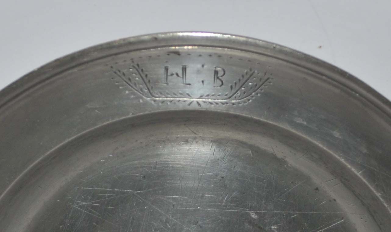 Old hollow plate dish in Tin "Koch Blockzinn"