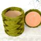 Pouf en fourrure moumoutte vert olive