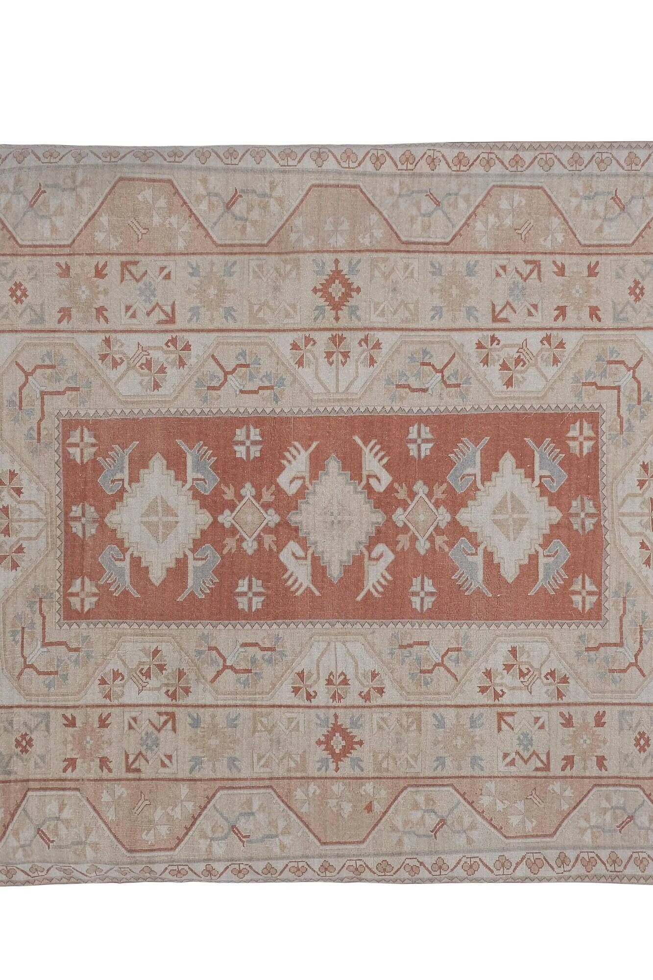 Vintage Turkish rug handmade 199x262 cm