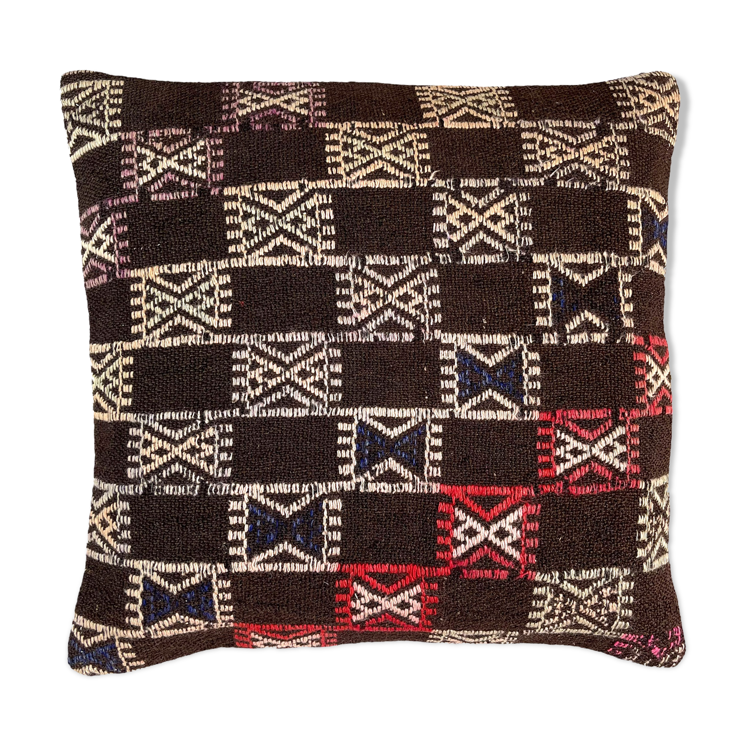 Vintage Turkish Kilim Cushion Cover , 60 x 60 cm