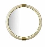 Classic Venetian Torciglione Murano Glass Wall Mirror Duo with Gold Leaf