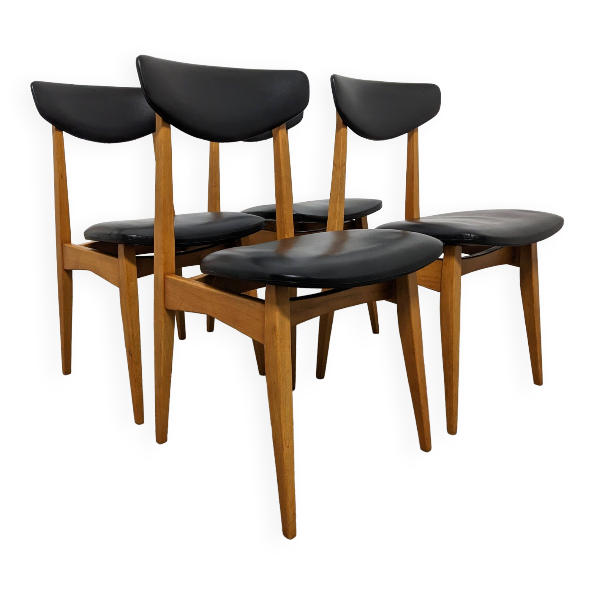 Series of 4 vintage chairs from the 50s/60s
