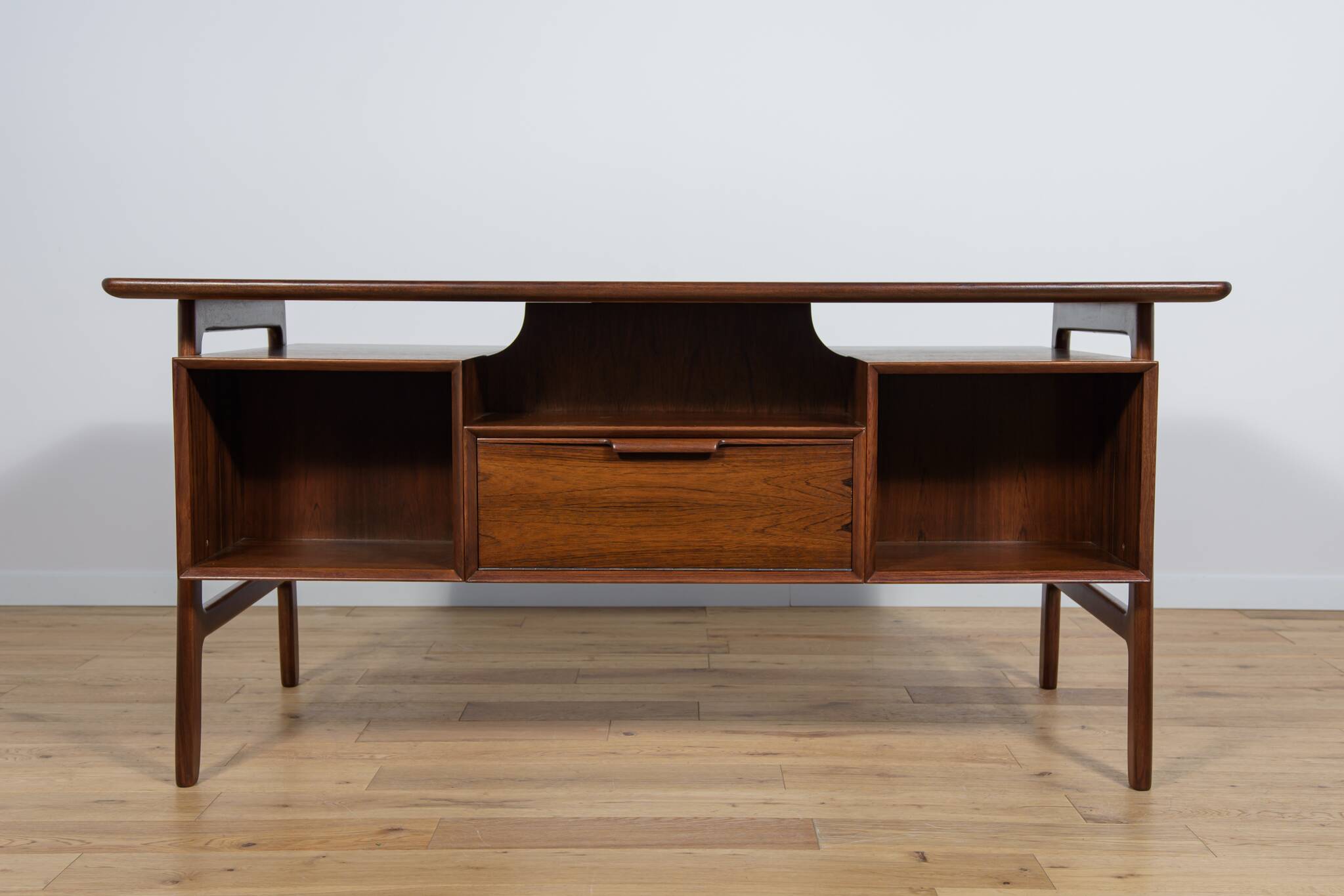 Mid-Century Model 75 Freestanding Teak Desk from Omann Jun, Denmark, 1950s