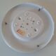 Ceiling lamp wall lamp, shape "galette" frosted glass, white lacquered metal base diameter 30cm