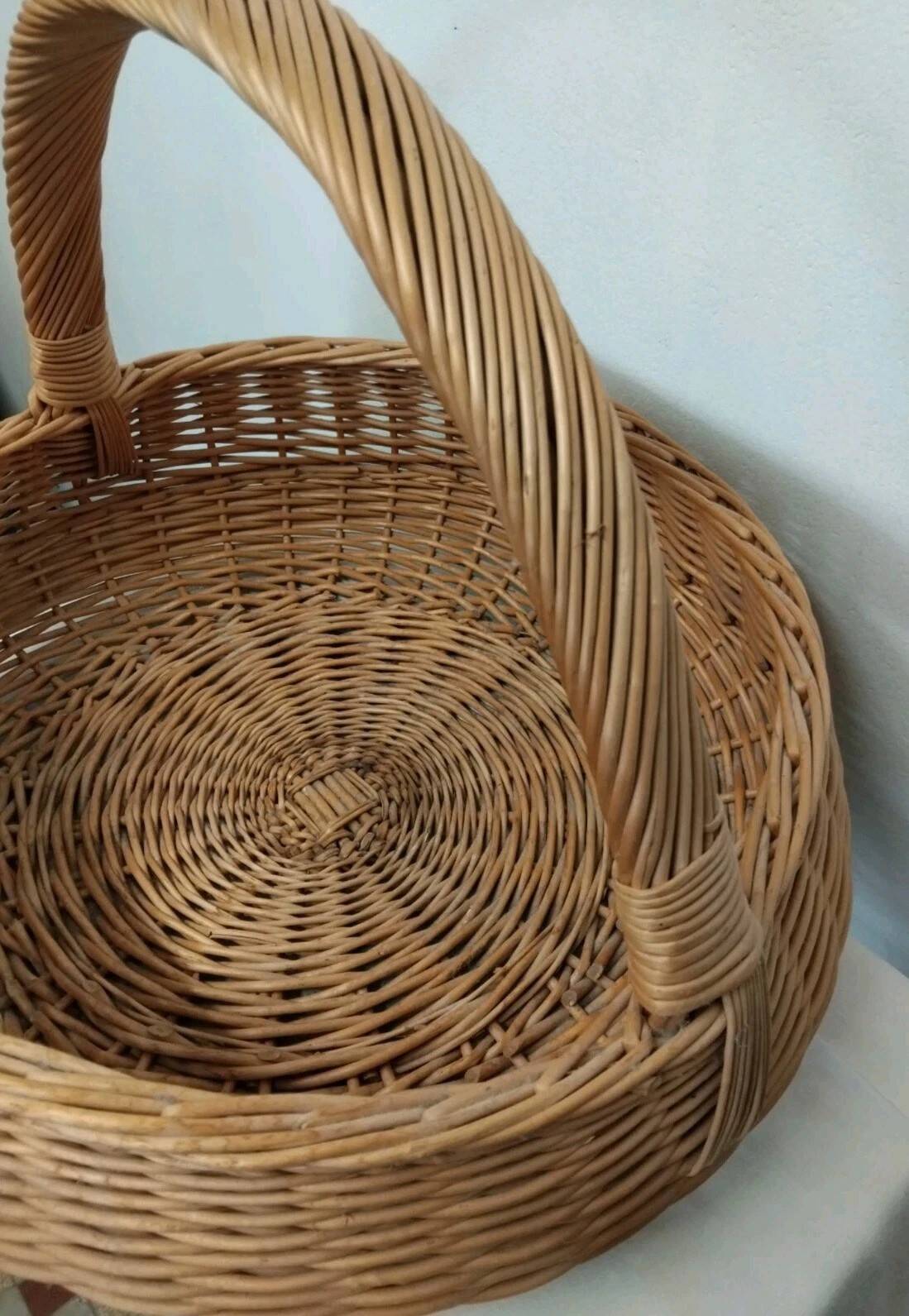Large vintage wicker basket