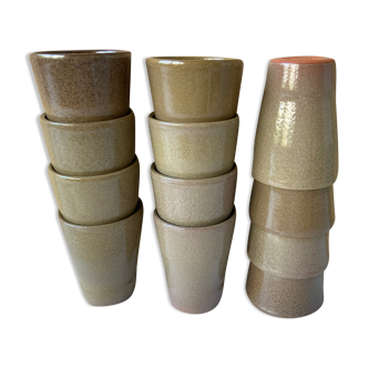 12 vintage stoneware cups
