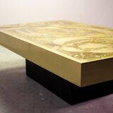 Bernhard Rohne Brutalist Etched & Oxidized Rectangle Coffee Table, 1960s