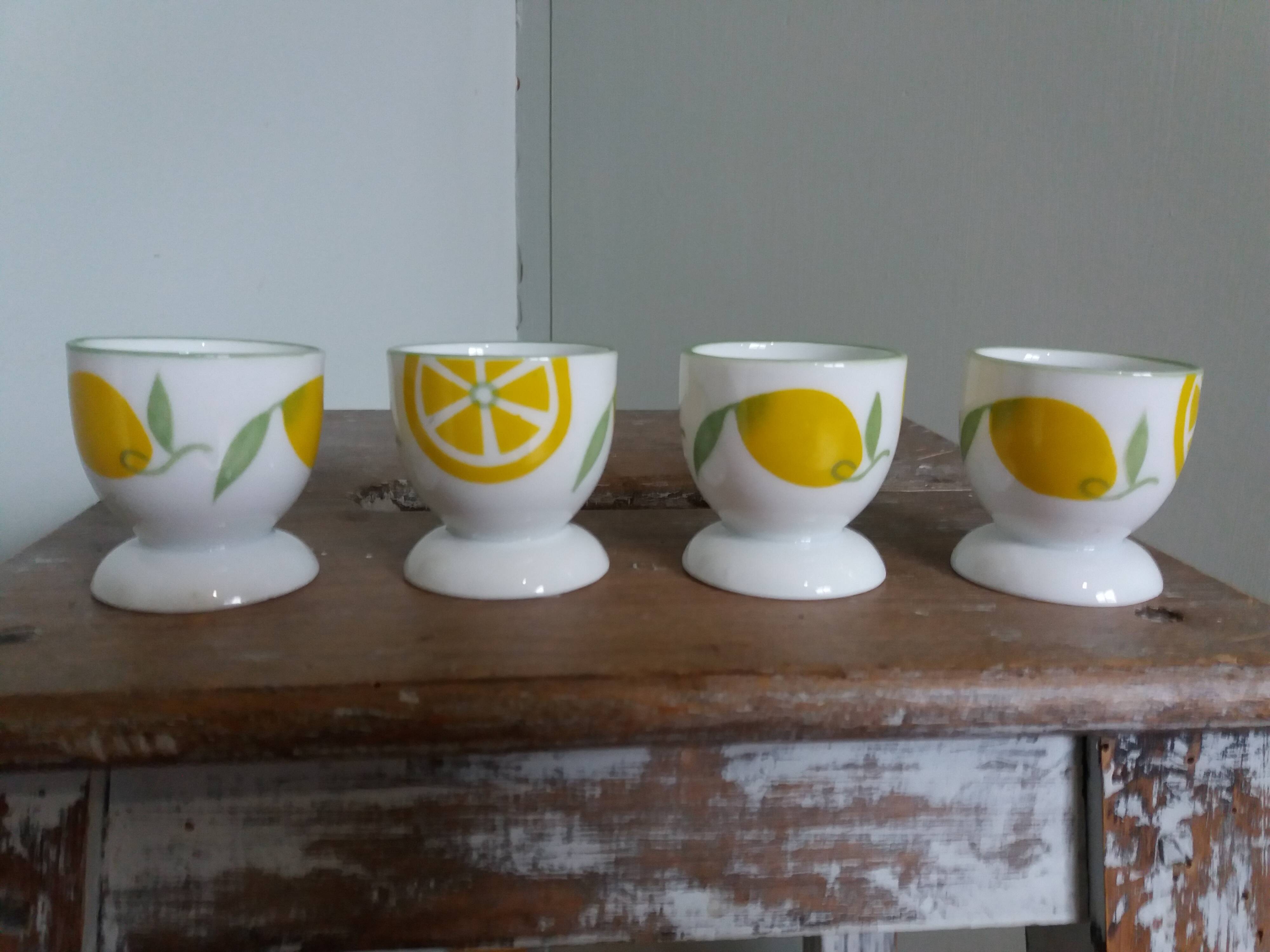 Lemon patterned egg cups