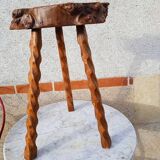 Brutalist naturalistic tripod stool