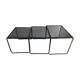 3 trundle tables in perforated sheet metal and black lacquered steel - 80s