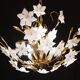 Vintage Murano Glass Chandelier White Flowers, 1970
