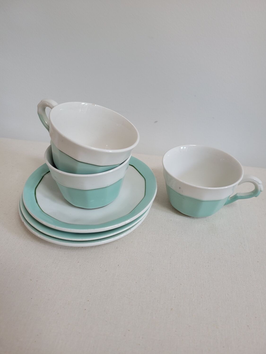 Set of 3 coffee cups M L Porcelain