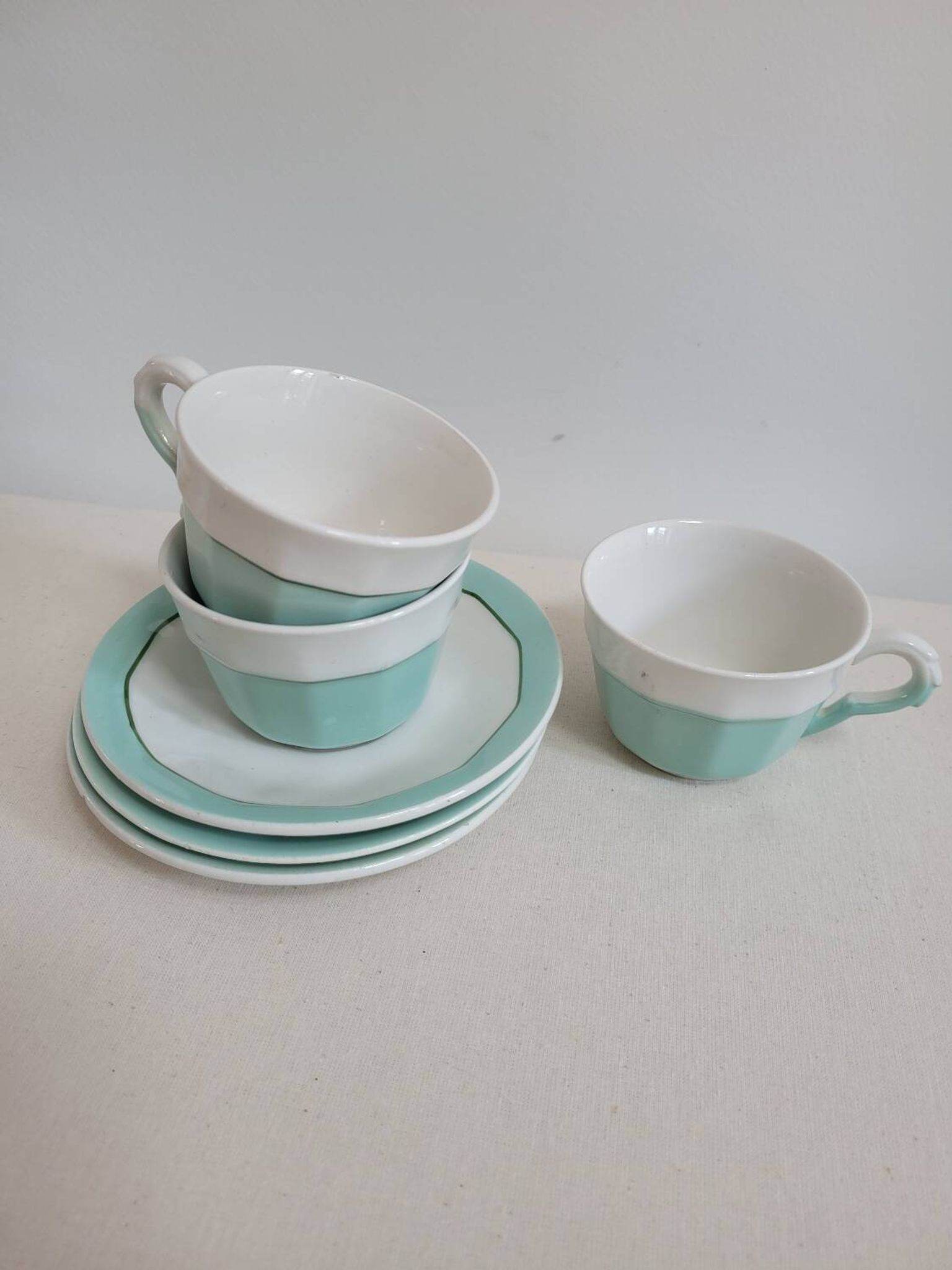 Set of 3 coffee cups M L Porcelain