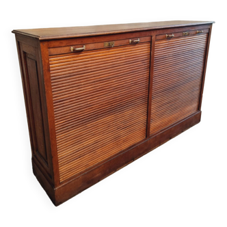 Antique roller shutter cabinet, office cabinet, oak