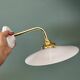 Vintage white opaline wall lamp with elbow arm