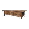 Cherry and chestnut bass table with 2 drawers - late 19th century