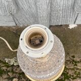 Hollywood Regency Style Brass Crystal Table Lamp