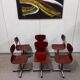 Set of 6 mid-century modern Pagholz chairs, moulded plywood seats, steel base, 1960s