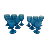 12 verres bleus