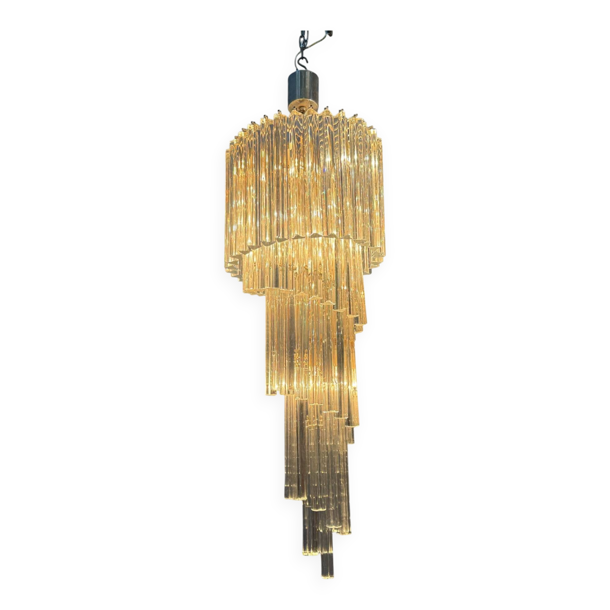Large Murano Glass Trilobi Chandelier, Italy, 1960s