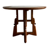 Height-adjustable table in oak and ceramic – Guillerme & Chambron, France