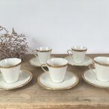 White & gold porcelain coffee cups